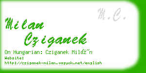 milan cziganek business card